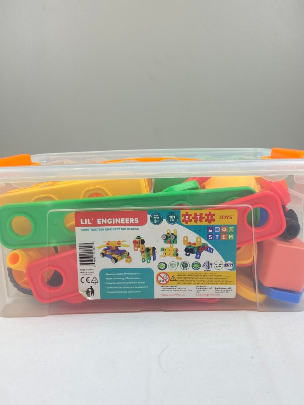 ETI Lil' Engineers Construction Engineering Blocks 101 Piece Stem Toy